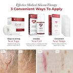Physician Formulated Silicone Scar Sheets - Advanced Crosspolymer Medical Grade Silicone Scar Tape for Surgery, C Section, Keloi