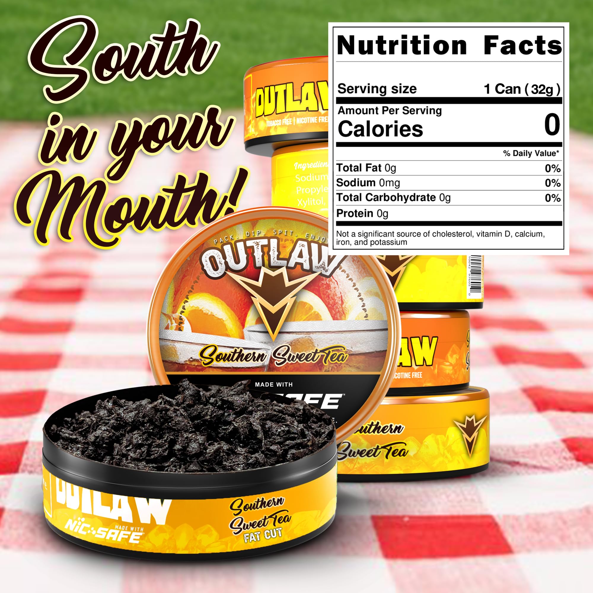 Outlaw Dip - Orange Creamsicle - Fat Cut - 6 Pack - Tobacco & Nicotine Free Chew