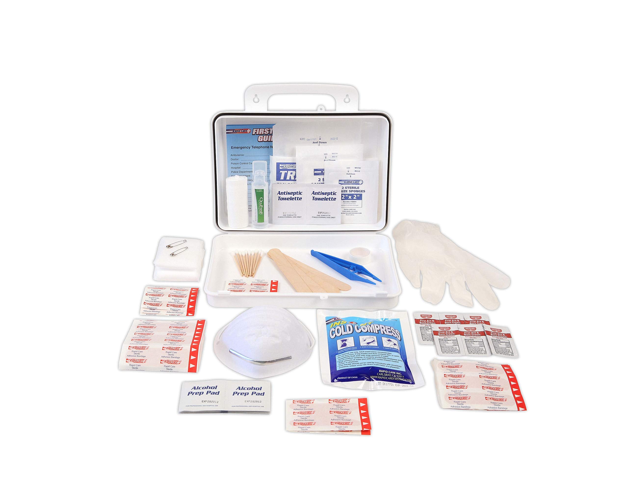 Rapid Care First Aid RC-25MAN-W 25 person 166 Piece ANSI/OSHA Compliant First Aid Kit in Wall Mountable Poly Case