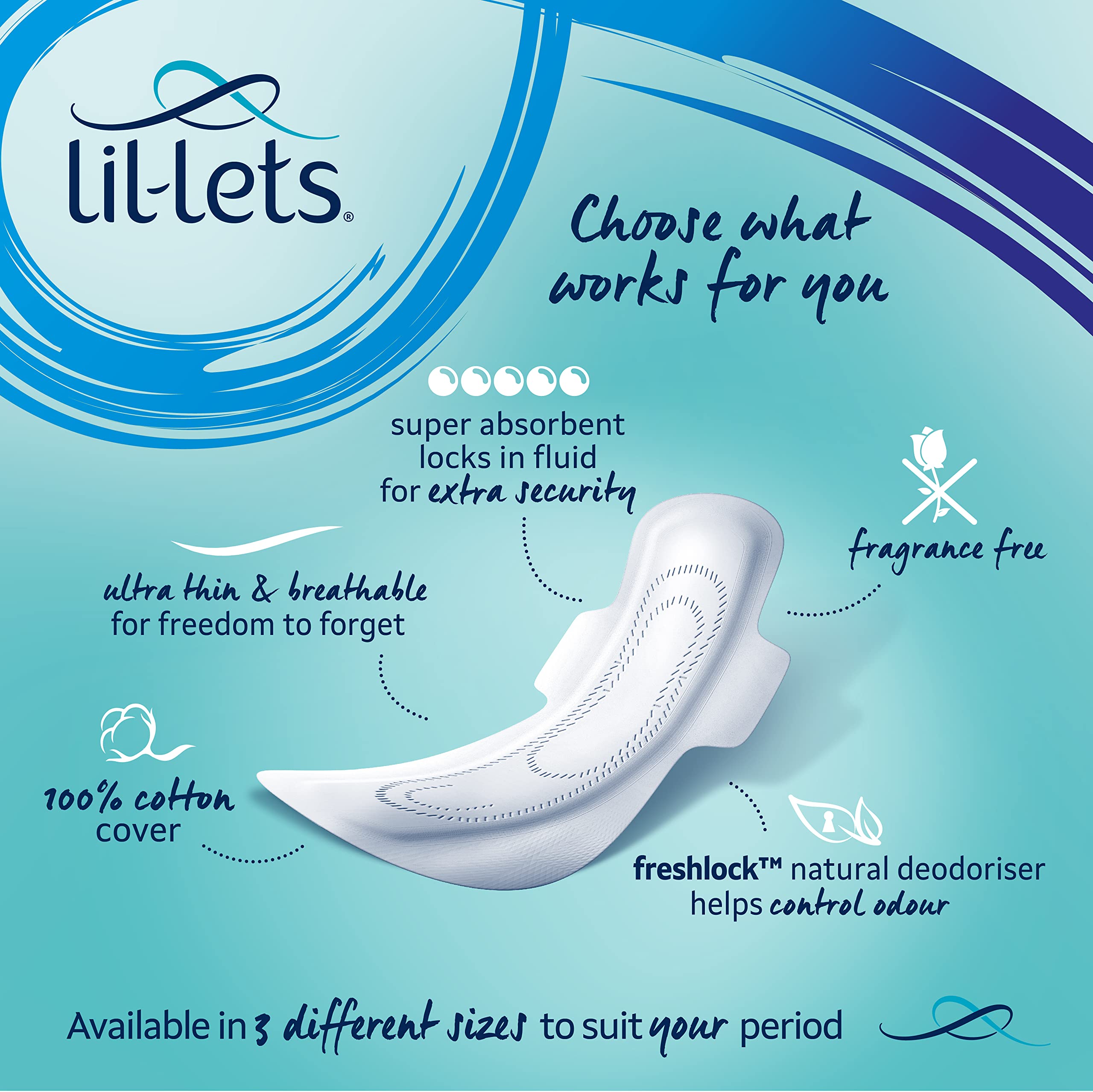 Lil-Lets FRESHLOCK Ultra Night Pads 8 Packs of 10 Pads