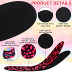 Velmitten 3 Pairs No Show Socks Sockless Shoe Liner Washable Barefoot Shoe Insoles No Slipping Inserts(Novel Style)
