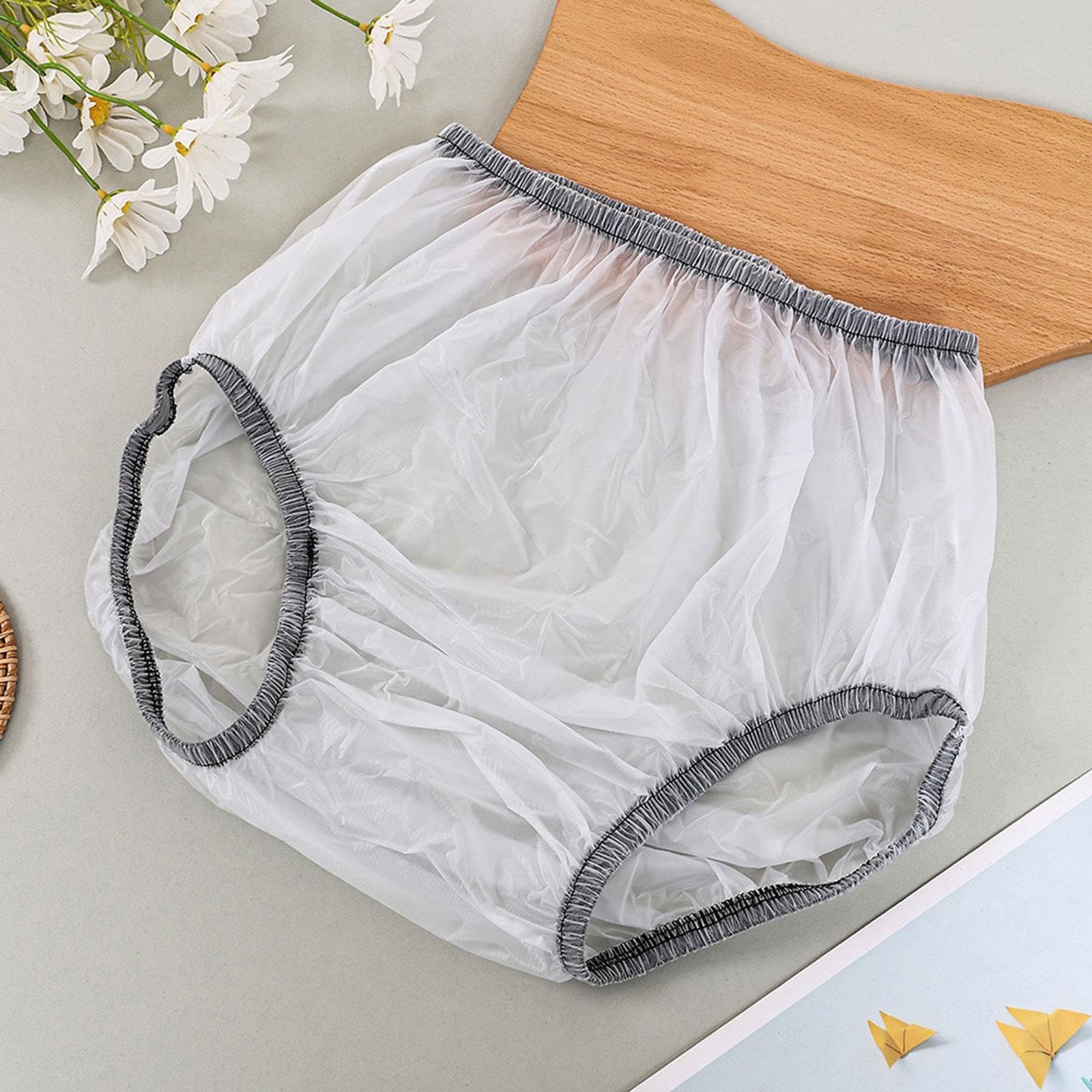 Adult Waterproof Pull-On Incontinence Pants Fits (42-52) - Soft Vinyl Cover Underwear to Wear Over Diapers, Pads or Briefs - Lea