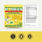 Honees Honey Filled Drops, Variety Pack (Honey and Honey Lemon)-Natural Sore Throat Relief - Throat Lozenges, Nothing Artificial