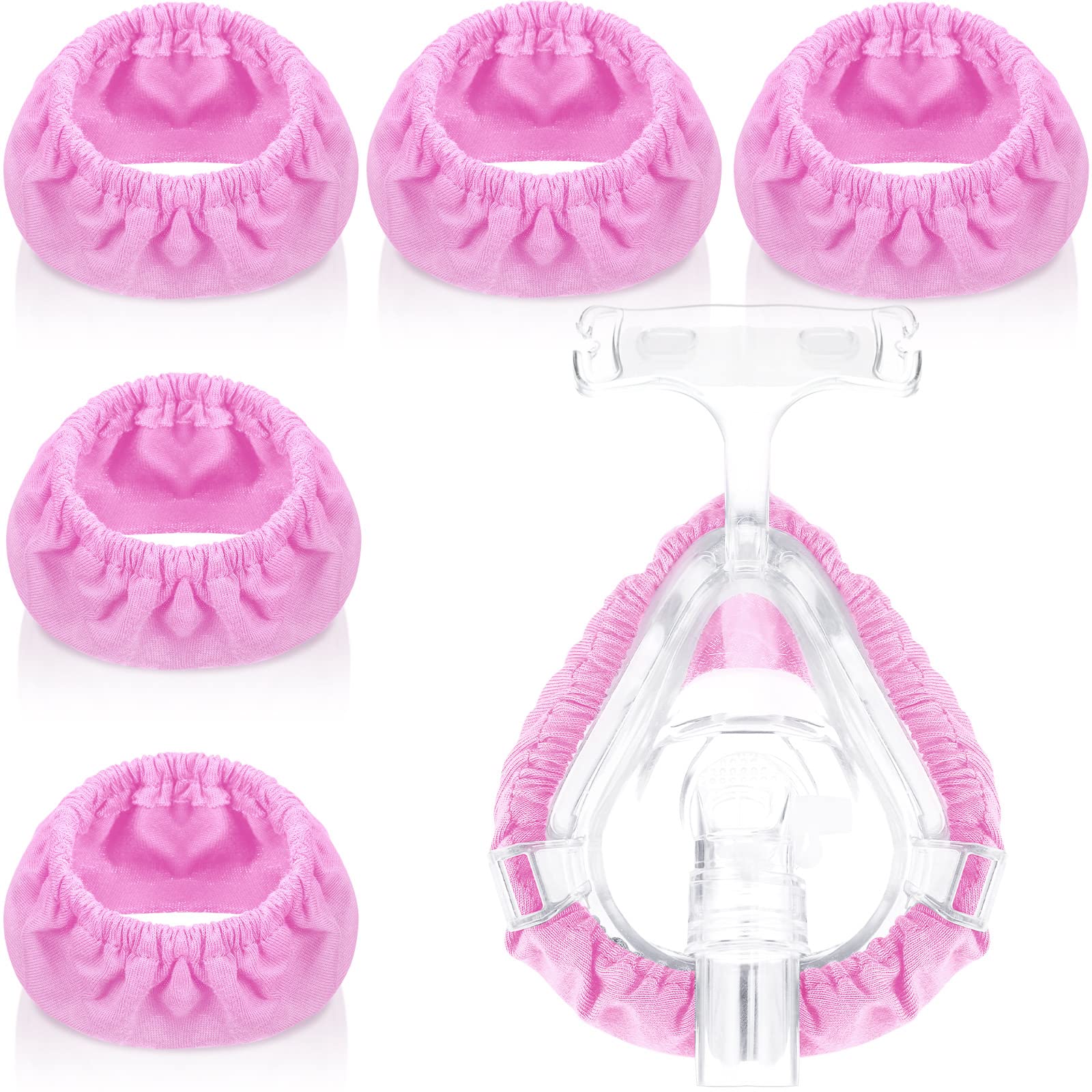 Nuanchu 5 Packs Cpap Mask Liners Cpap Mask Cover Full Face Reusable Soft Cushion Covers Reduce Air Leaks and Blisters(Pink)
