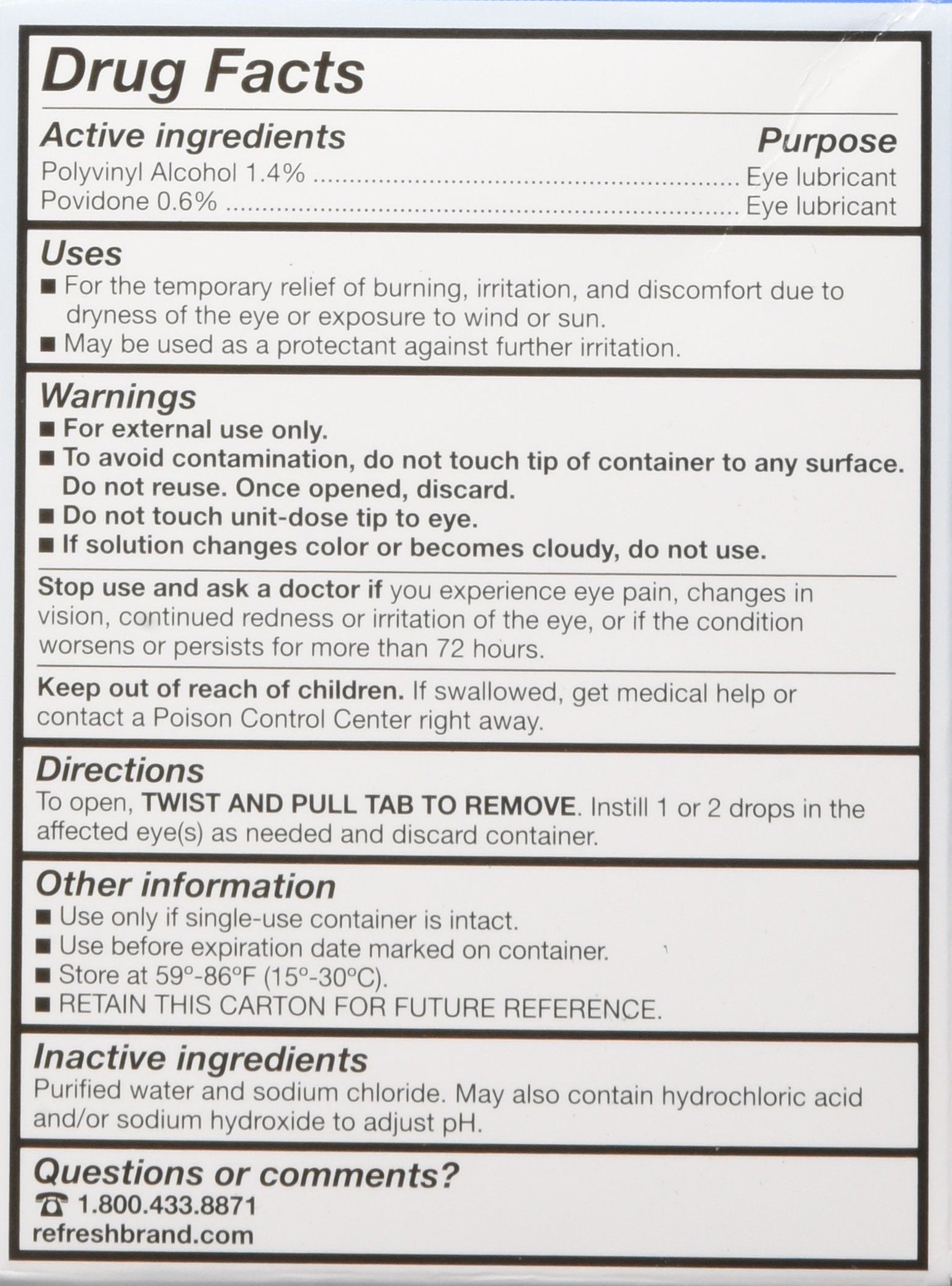 Refresh Eye Drops Individual Dose 30/box