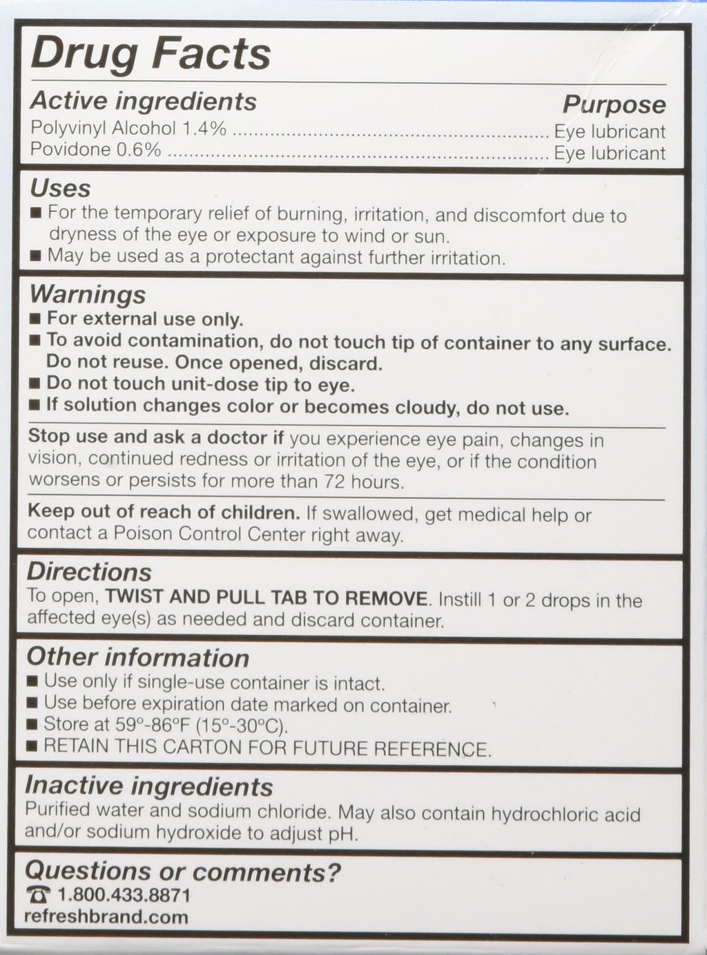 Refresh Eye Drops Individual Dose 30/box