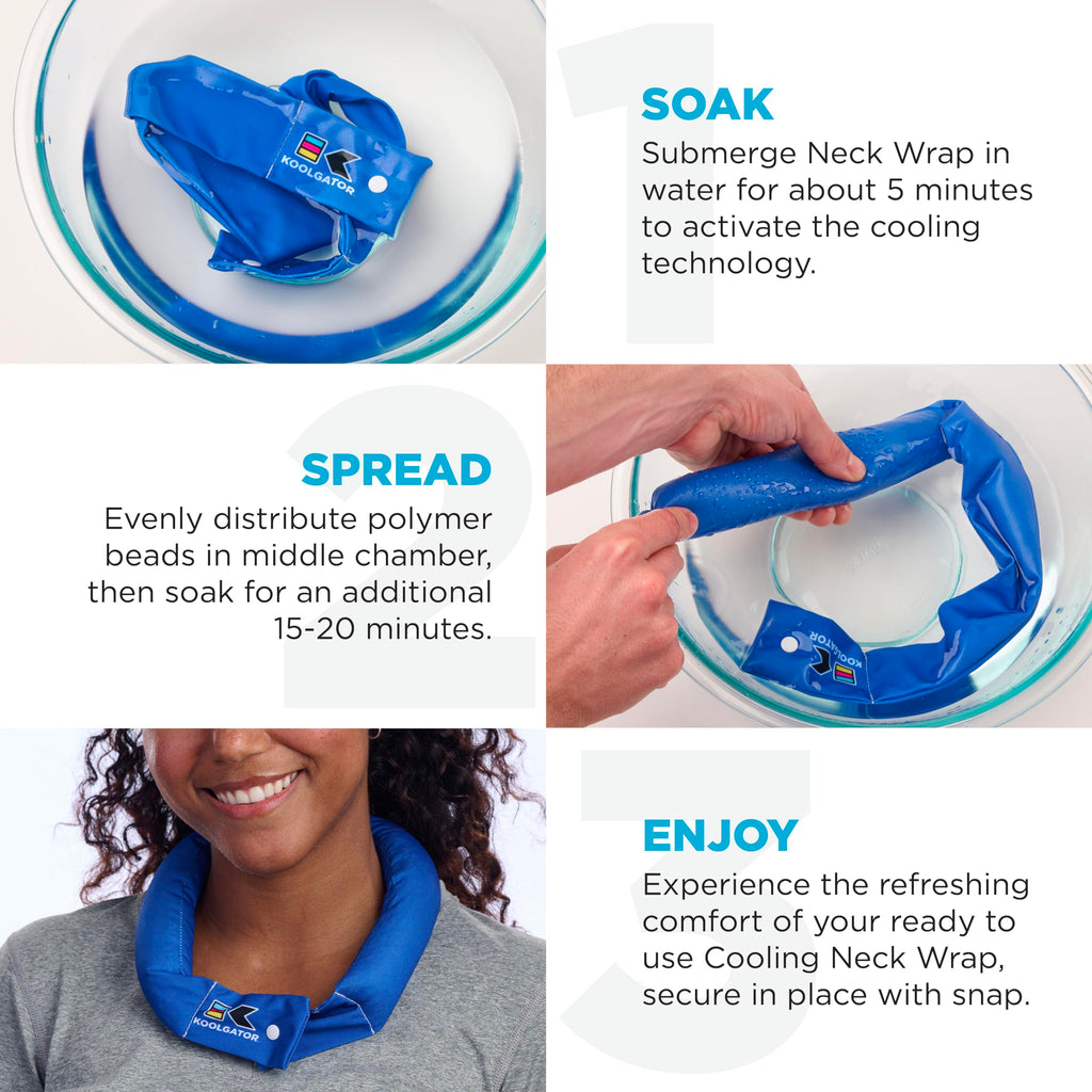 KOOLGATOR Evaporative Cooling Neck Wrap - Keep Cool in The Heat, Summer Cooling Accessories, Long Lasting, Reusable & Breathable
