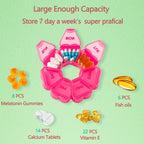 Large Weekly Pill Organizer,7 Day Cute Heart Pill Organizer,Weekly Container for Fish Oil/Medicine/Supplements (Blue1)