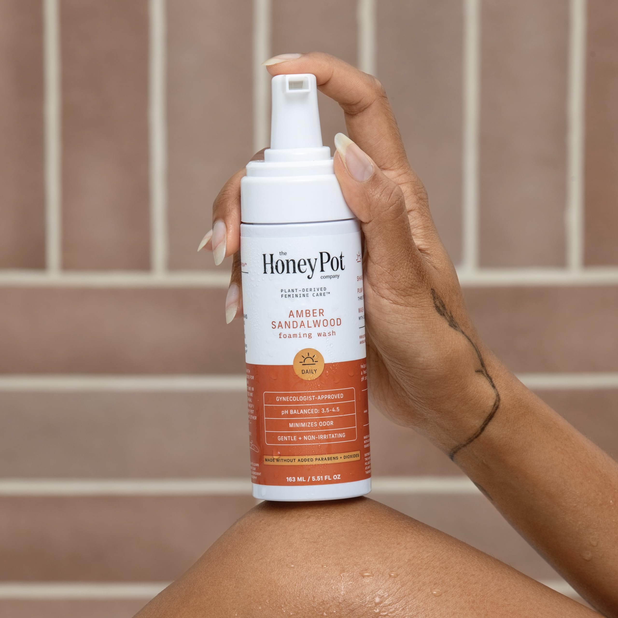 The Honey Pot Company - Feminine Wash - Herbal Infused - Sensitive Skin Types - PH Balanced Plant Based Hygiene Products - Amber