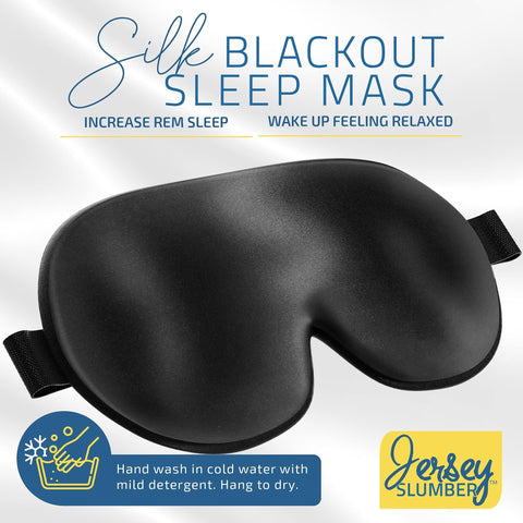 100% Silk Sleep Mask For A Full Night's Sleep | Comfortable & Super Soft Eye Mask With Adjustable Strap | Works With Every Nap P