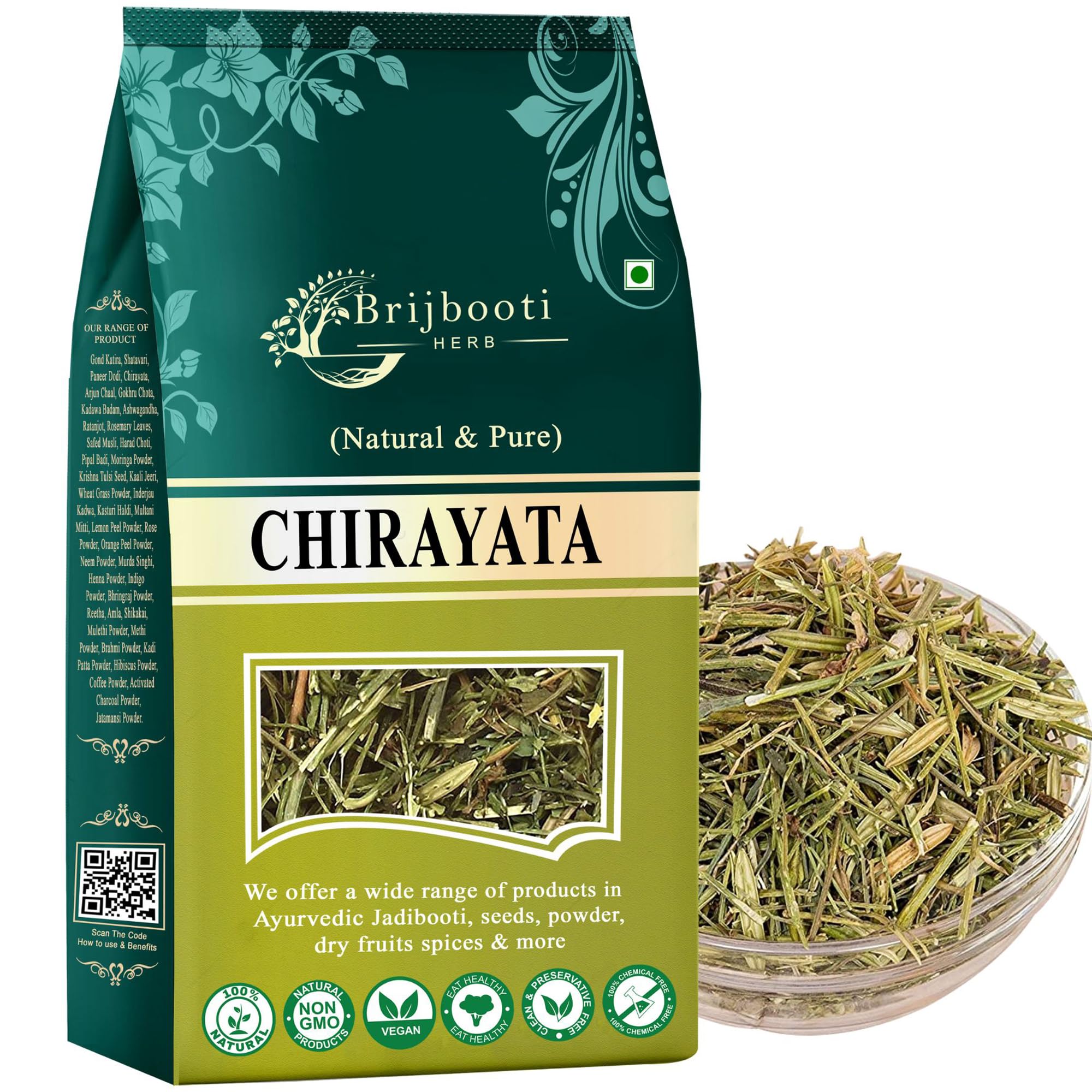 Brijbooti Kalmegh  Hara Chirayata  400 Gr | Kirayata | Chirata | Bitterstick | Pure & Natural