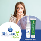 Rhinase X Lubricating Nasal Mist Spray with Xylitol | Long Lasting Symptom Relief from Nasal Dryness | Less Sneezing, Itchiness,