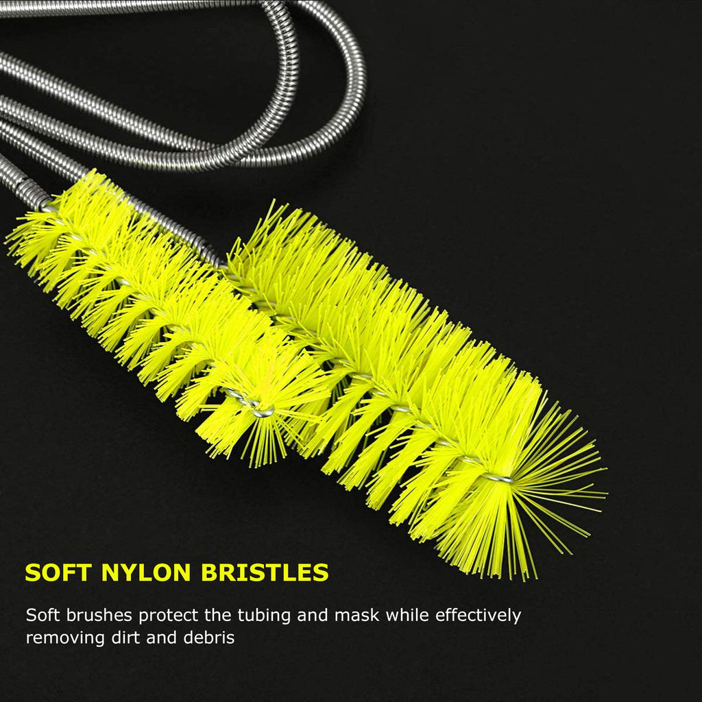 Brush Diameter 15mm 19mm -CPAP Tube Cleaning Brush-Suitable for Most CPAP Hose Type (Yellow)