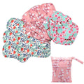 Asenappy Sanitary Pad, 10 PCs Reusable Washable Cloth Menstrual Pads Panty Liners (Multicolor A)