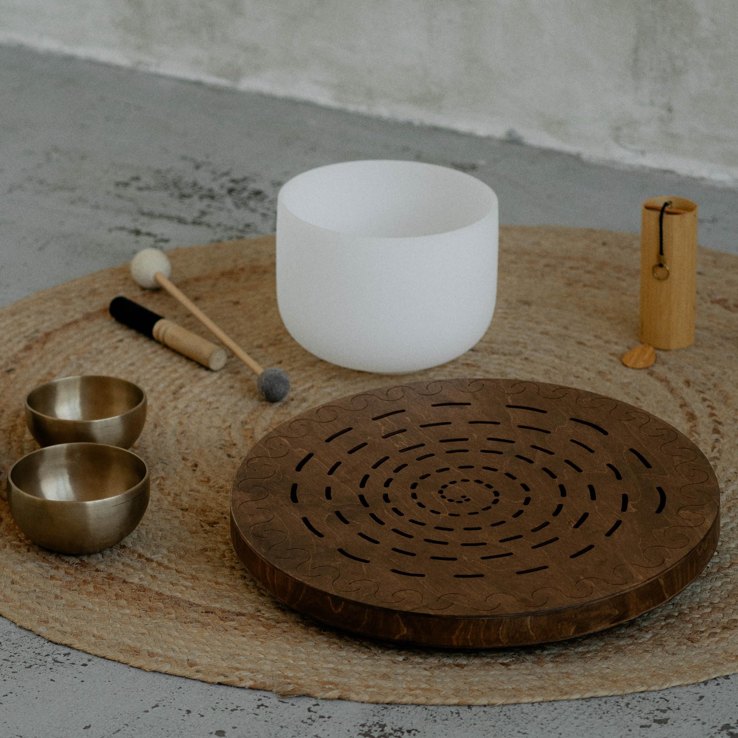 Sound Therapy Tool Water-Fall Disk 20 inch | Powerful Ocean Sound | Wooden Rain Drum | Long and Soft Relaxing Sound | 100% Handm