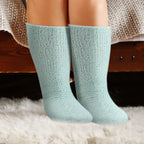Shyyween 4 Pairs Extra Width Fleece Socks 13-15 Bariatric Socks Hospital Winter Coral Fleece Warm Soft Non Slip Sock for Women M