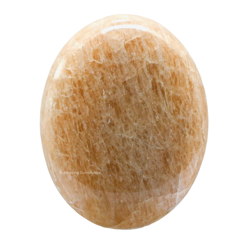 Cream Moonstone Crystals and Healing Stones - Large Palm Stone Crystals Piedra - Crystal for Good Luck, Positive Energy, Meditat