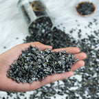 Crocon 1/2 LB Crushed Larvikite Chips Bulk Stone 1100+ Carats Natural Quartz Pieces Irregular Shape Gemstone Tumbling Cabbing Ge