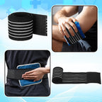 Geiserailie Ice Pack Strap Stretchable, 4 Size Elastic Reusable Ice Belt Extender, Adjustable Hook and Loop Extension Straps Add