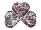Lepidolite Crystal Heart Palm Stone - Pocket Massage Worry Stone for Natural Body Chakra Balancing, Reiki Healing and Crystal Gr