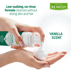 Medline Remedy Clinical No-Rinse Foam Cleanser, Vanilla Scent (4 fl oz) - Hydrating Shampoo and Body Wash for Sensitive Skin, Pa