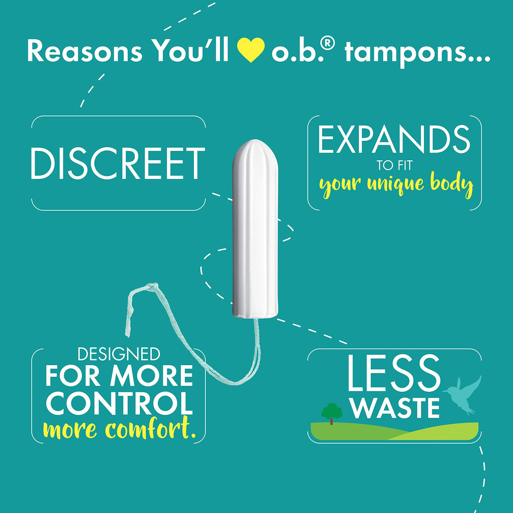 o.b. Pro Comfort Applicator Free Digital Tampons, Regular Absorbancy, 40 Count (Pack of 1)