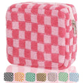 CekPo Sanitary Napkin Storage Bag, Menstrual Pad Zipper Bag Checkered Portable Period Bag Panty Liners, Tampon Storage Pouch for