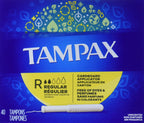 Tampax Cardboard Applicator Tampons, Regular, Unscented, 40 Count