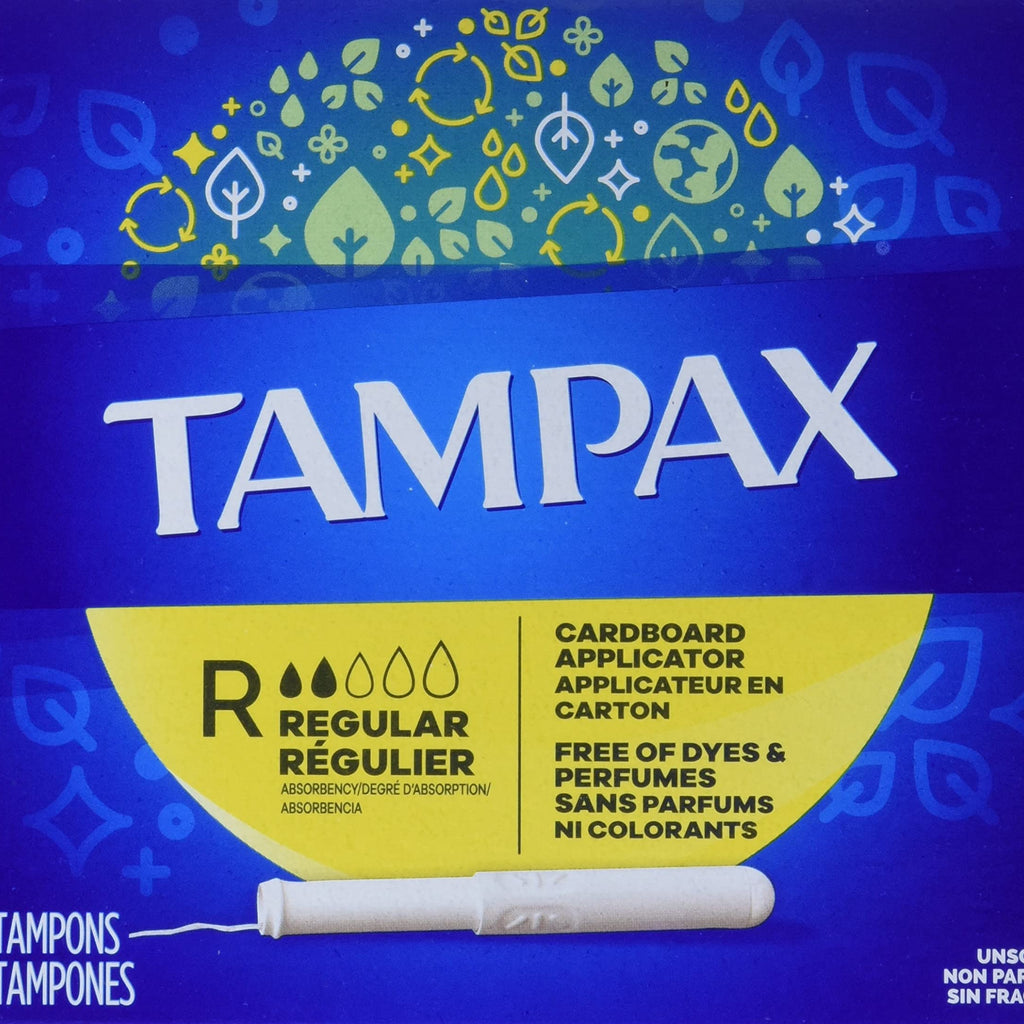 Tampax Cardboard Applicator Tampons, Regular, Unscented, 40 Count