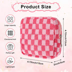 Menstrual Bags for Teen Girls, Corduroy Sanitary Napkin Storage Bag Mini Makeup Pouch Portable Period Pouch with Zipper Sanitary