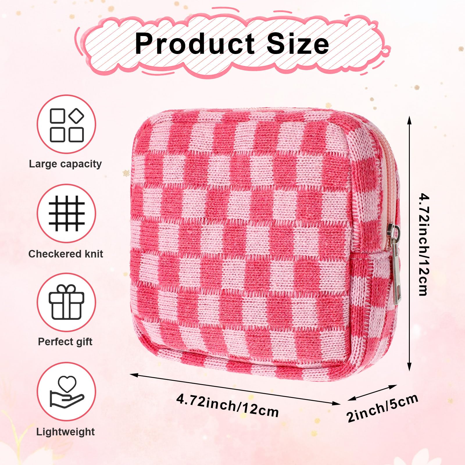 Menstrual Bags for Teen Girls, Corduroy Sanitary Napkin Storage Bag Mini Makeup Pouch Portable Period Pouch with Zipper Sanitary
