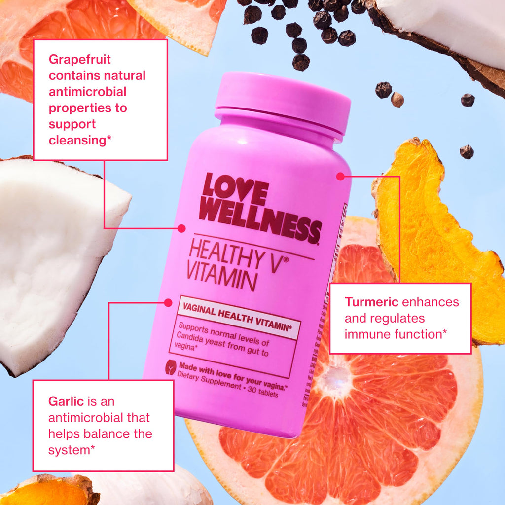 Love Wellness Healthy V Vitamin | Womens Vaginal Health Supplement | pH Balance, Gut Health & Immune Support Supplement | Balan