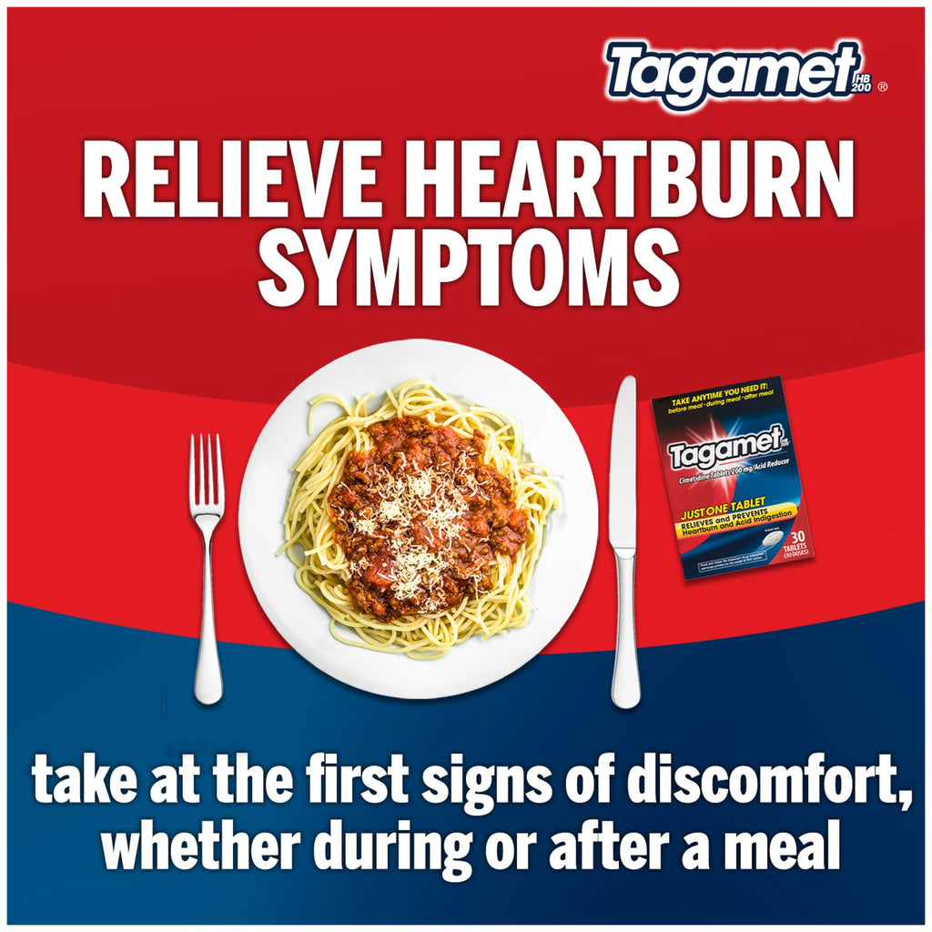 Tagamet HB 200 mg Cimetidine Acid Reducer and Heartburn Relief, 30 Count