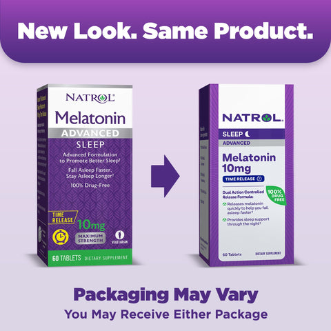 Natrol Advanced Sleep Melatonin 10mg, Dietary Supplement for Restful Sleep, Time Release Melatonin Tablets, 60 Time-Release Tabl