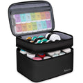 Mancro Dual Layers Medicine Organizer Bag, Pill Bottle Organizer Storage with Lockable Zipper, Medication Travel Bag for Pills, 