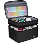 Mancro Dual Layers Medicine Organizer Bag, Pill Bottle Organizer Storage with Lockable Zipper, Medication Travel Bag for Pills, 