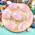 UU UNIHOM 1.5 inch Rose Quartz Crystals Palm Worry Stone Tumbled Irregular Polish Stone Rocks Positive Energy Crystals Massage G