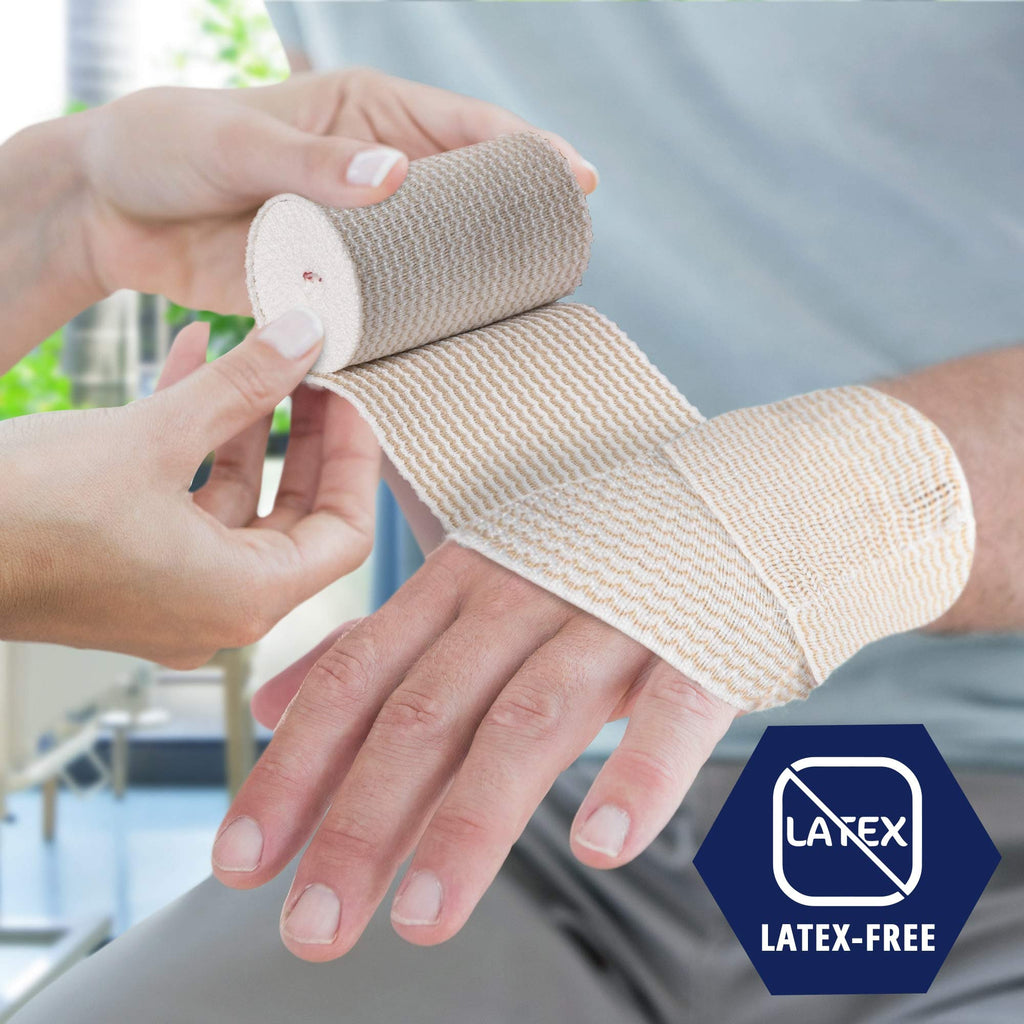 MED PRIDE 3in Elastic Bandage with Velcro Closure - Self Closure Compression Wrap for Knee, Ankle, Wrist - Latex Free (3x180 Inc
