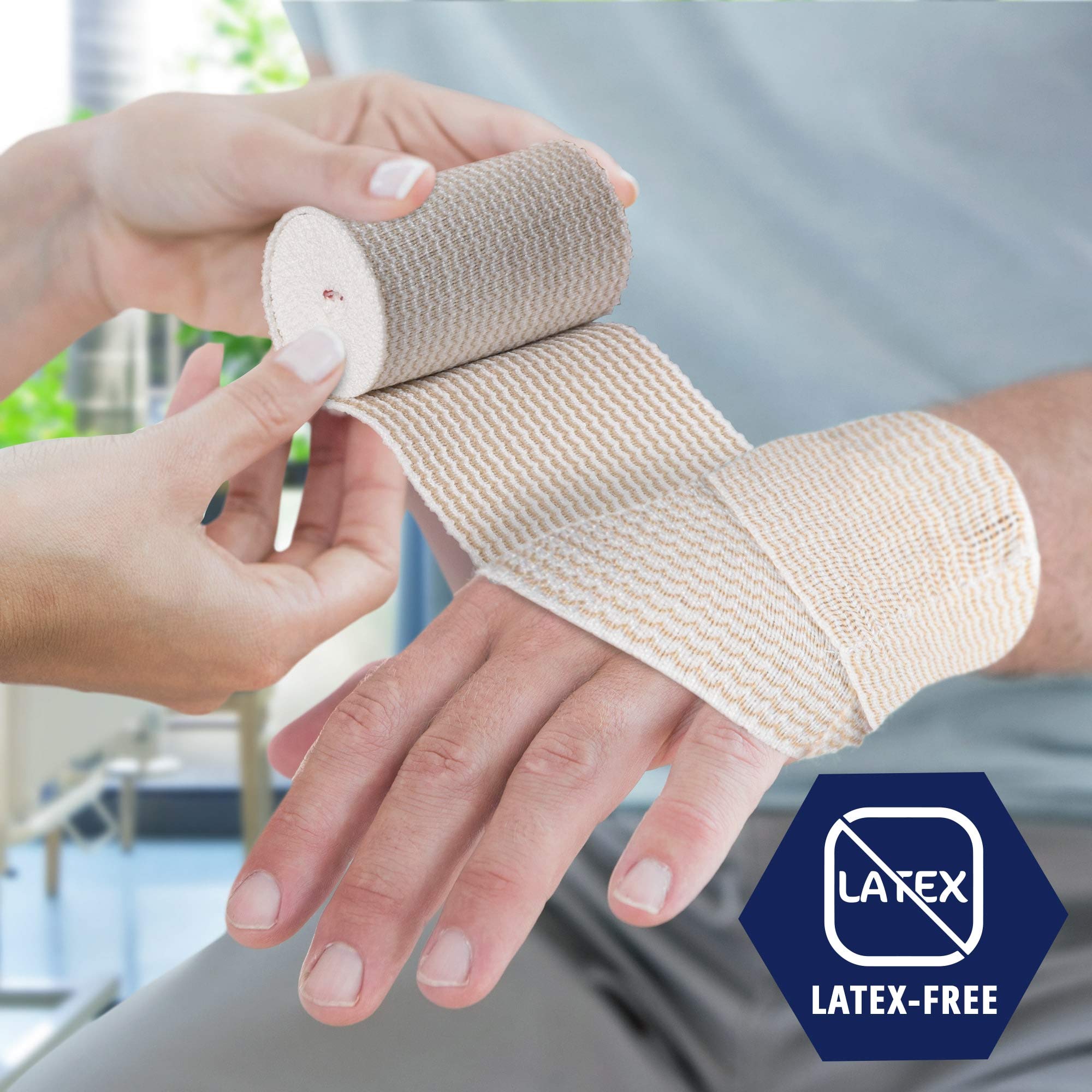 MED PRIDE 3in Elastic Bandage with Velcro Closure - Self Closure Compression Wrap for Knee, Ankle, Wrist - Latex Free (3x180 Inc