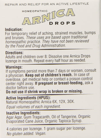 Historical Remedies Homeopathic Arnica Drops Repair and Relief Lozenges, 30 Count