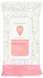 Summer's Eve Cleansing Cloths for Sensitive Skin - PH-Balanced - Help Wipe Away Odor-Causing Bacteria - Doctor Tested - Sheer Fl