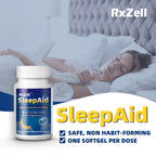 RXZELL Sleep Aid, Diphenhydramine Softgels 50mg, Easy-to-Swallow, Supports Deeper Restful Sleeping, Non Habit-Forming (220 Count