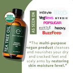 Eve Hansen Organic Tea Tree Oil (4oz) | Melaleuca Alternifolia | Pure Tea Tree Essential Oil for Skin, Scalp, Nails and Aromathe