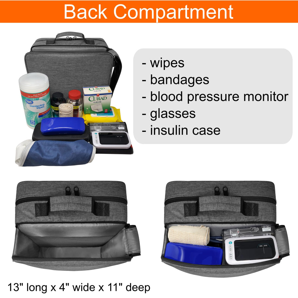 StarPlus2 Extra-Large 2-Compartment Modular Pill Bottle Organizer, Medicine Bag, Case, Carrier for Medications, and Medical Supp