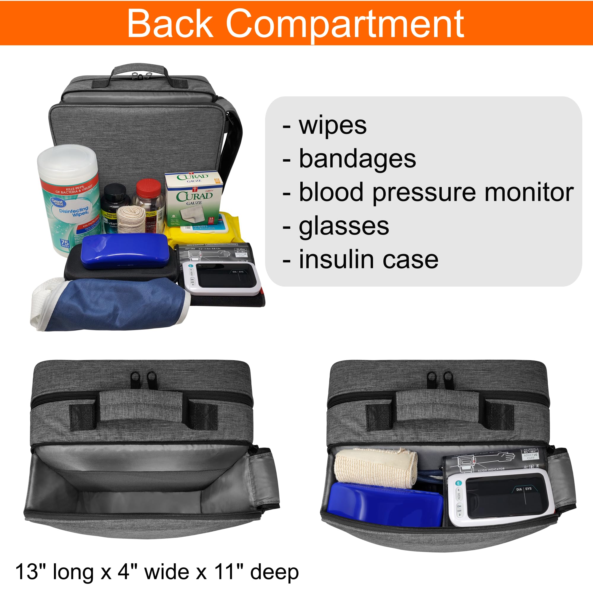 StarPlus2 Extra-Large 2-Compartment Modular Pill Bottle Organizer, Medicine Bag, Case, Carrier for Medications, and Medical Supp