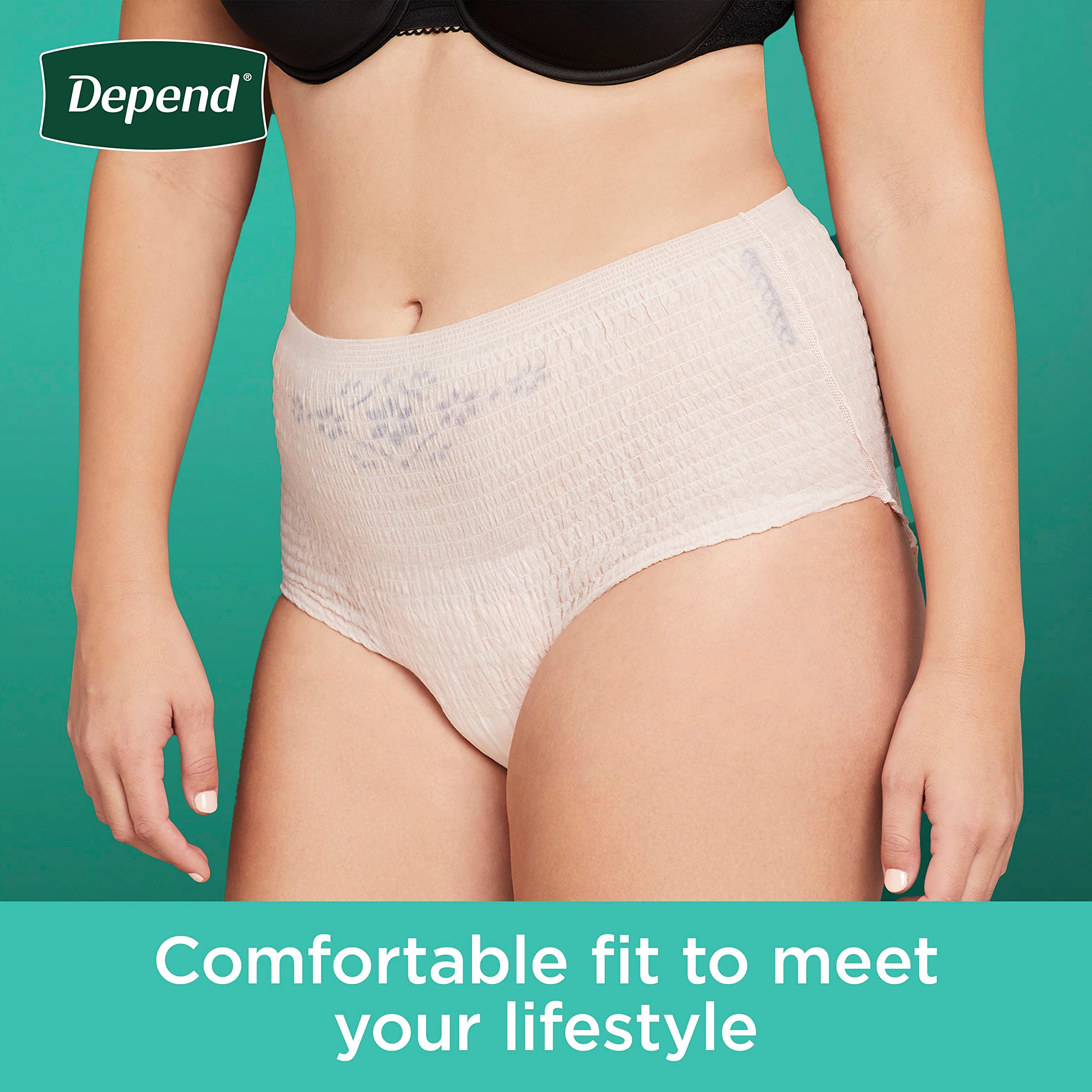 Depend Fresh Protection Adult Incontinence & Postpartum Bladder Leak Underwear for Women, Disposable, Maximum, Extra-Extra-Large
