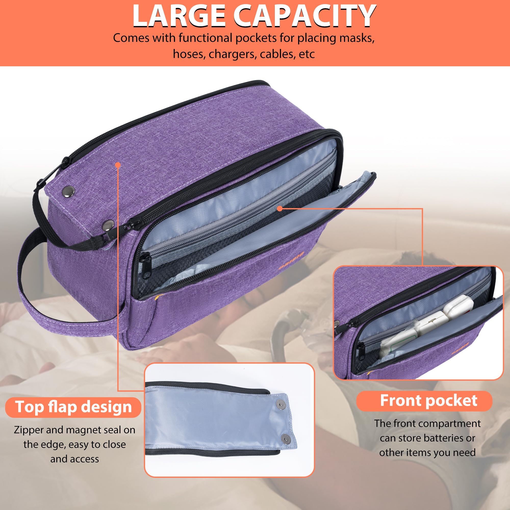 AirMini CPAP Travel Bag for ResMed AirMini Machine amd Accessories, CPAP Supplies Organizer Case, 11.4x4.7x6.3