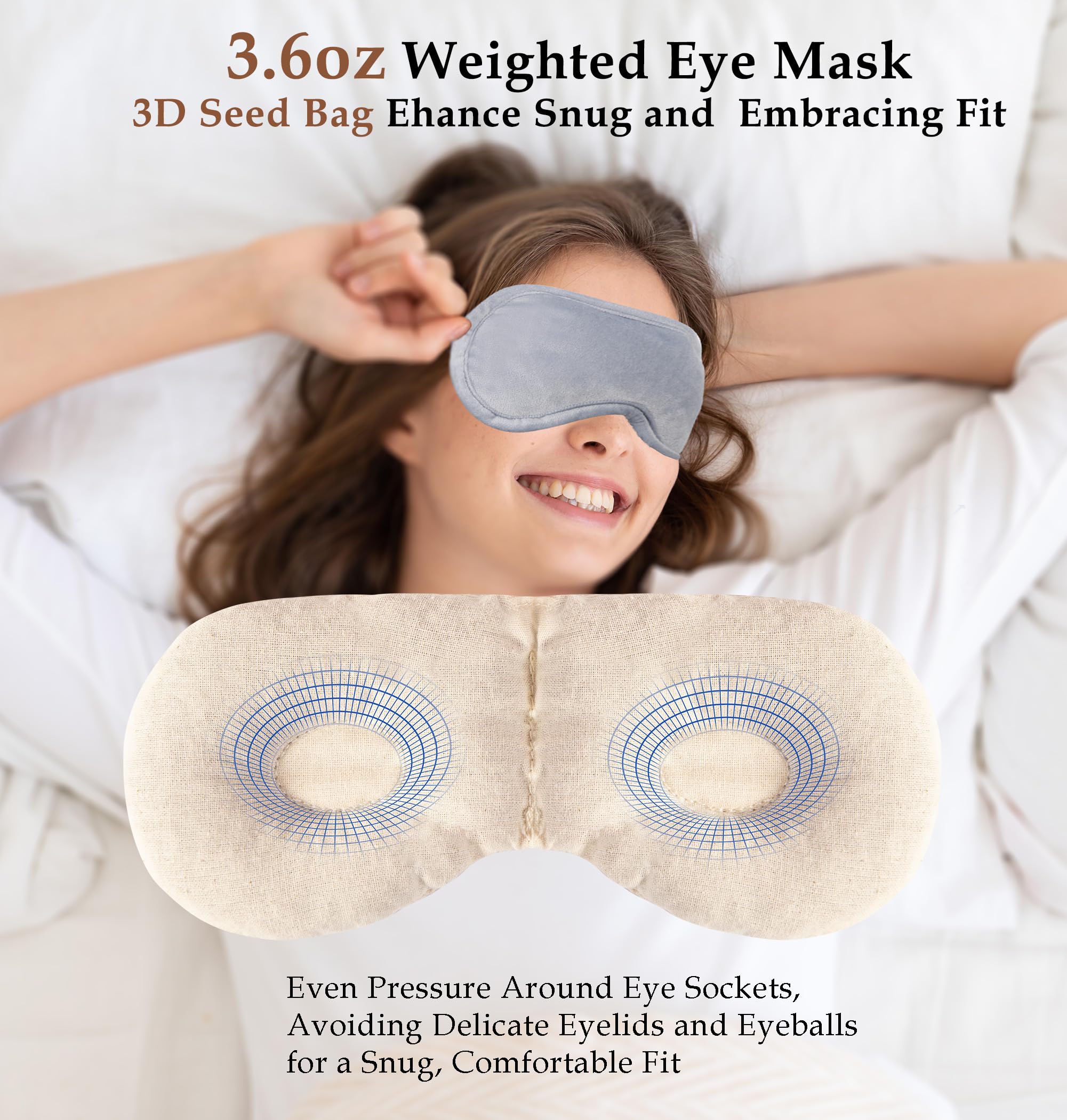 Heated Eye Mask (2-Packs), FSA/HSA Eligible Moist Warm Eye Compress Microwave with Flaxseed Cassia Seed, Weighted Eye Mask for S