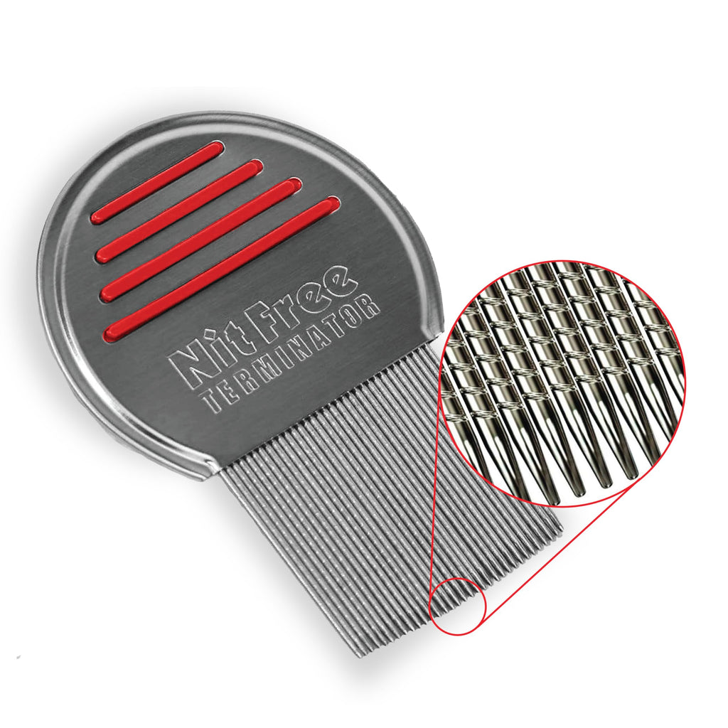 Nit Free Terminator Lice Comb - Professional Stainless Steel Comb for Effective Head Lice Treatment (Colors May Vary) (Pack of 1