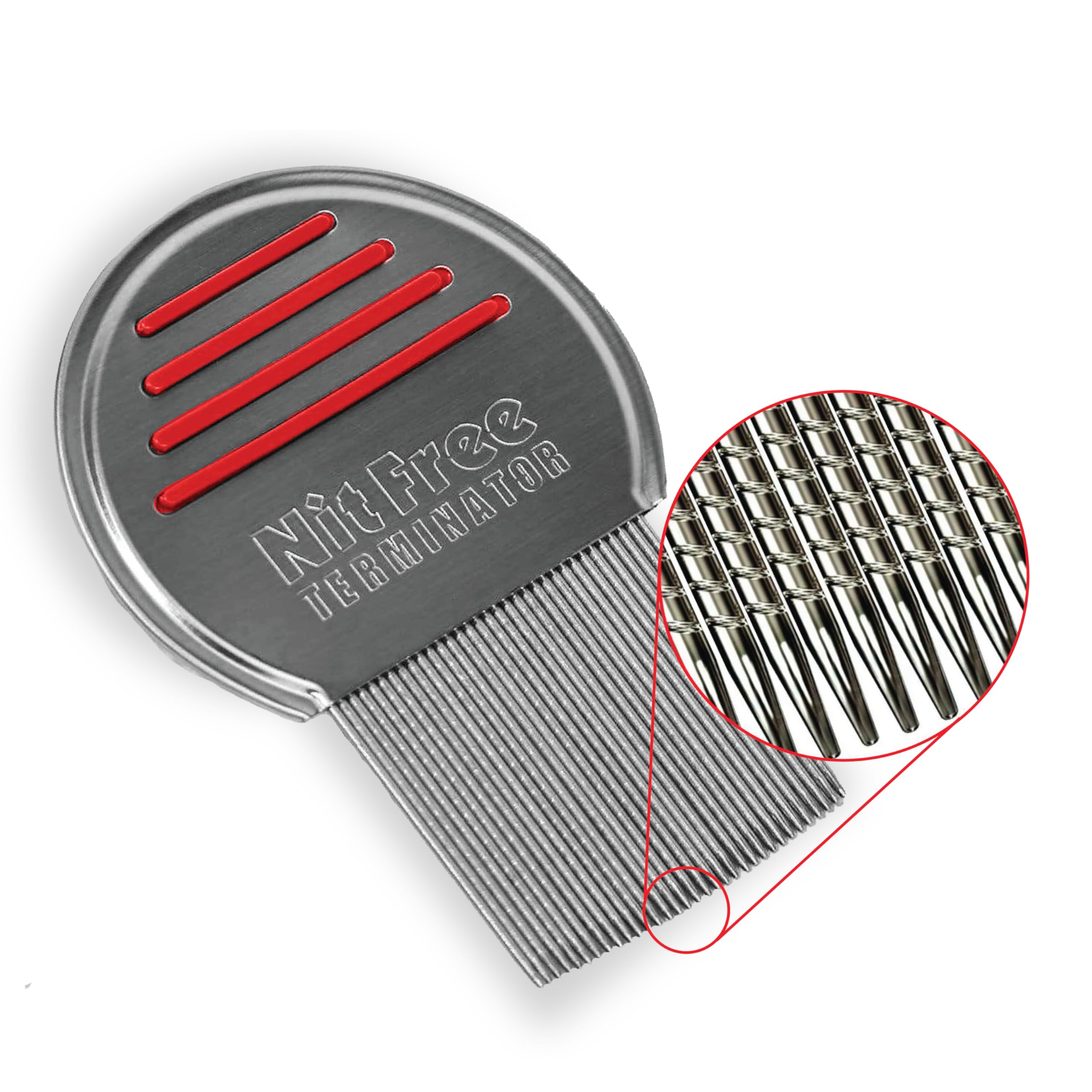 Nit Free Terminator Lice Comb - Professional Stainless Steel Comb for Effective Head Lice Treatment (Colors May Vary) (Pack of 1